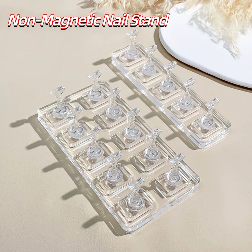 Nail Art Rame - 5/10pcs Non-Magnetic Transparent Nail Stand Reusable