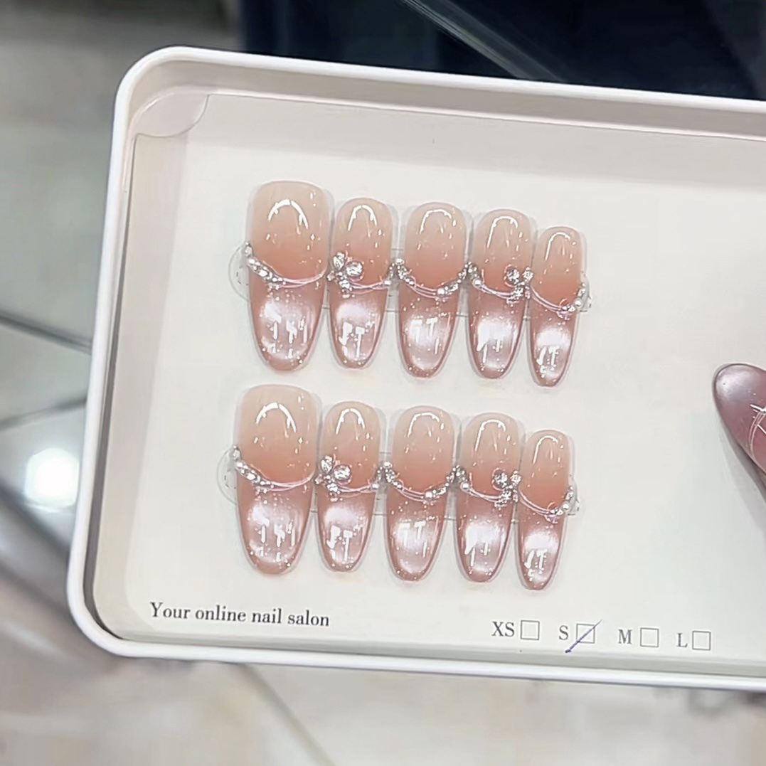 Nail Art Oval - 10pcs/bag Long Oval Handmade Press On