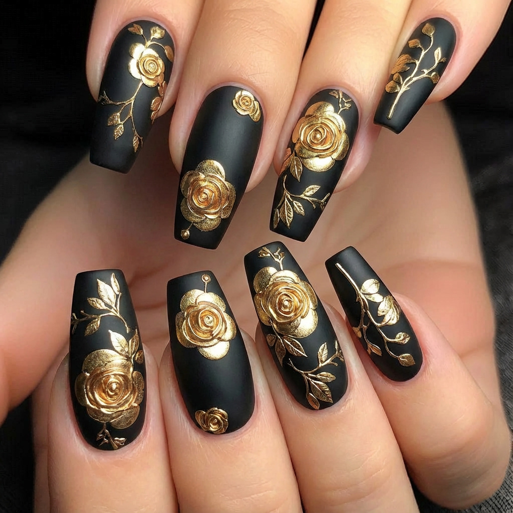 Press On Nail Set - 3D fake nails for women girls