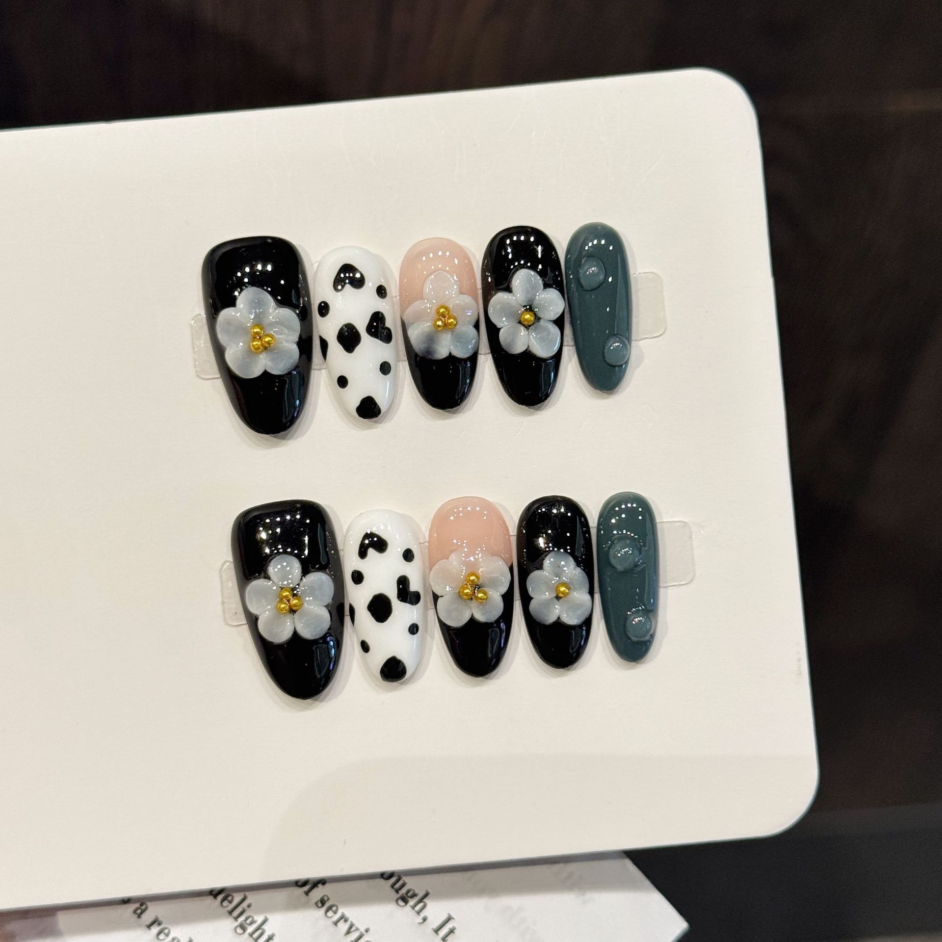 Nail Art Oval - 10pcs Handmade Oval Press on Nails