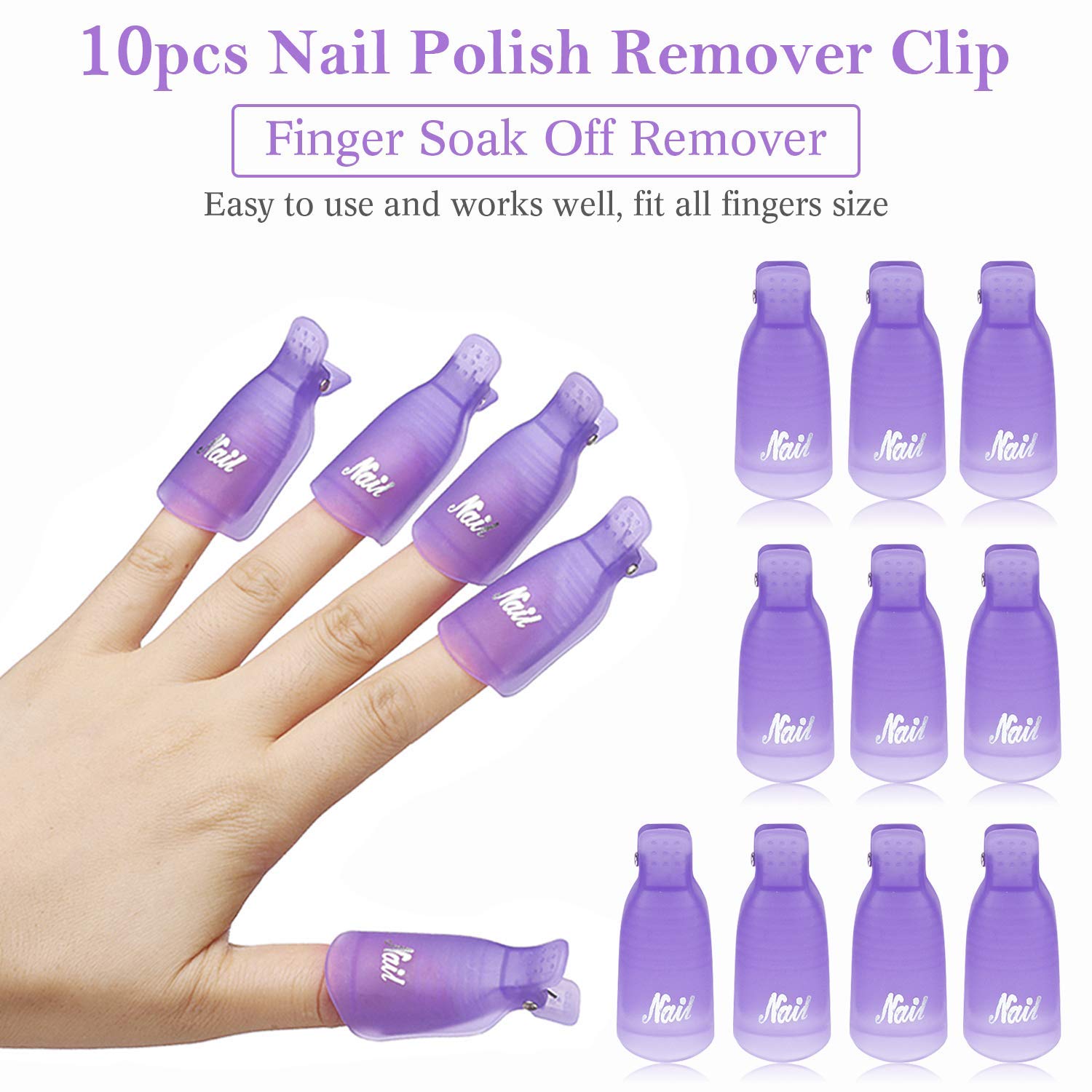Nail Art Gel - 10Pcs Plastic Nail Art Soak Off