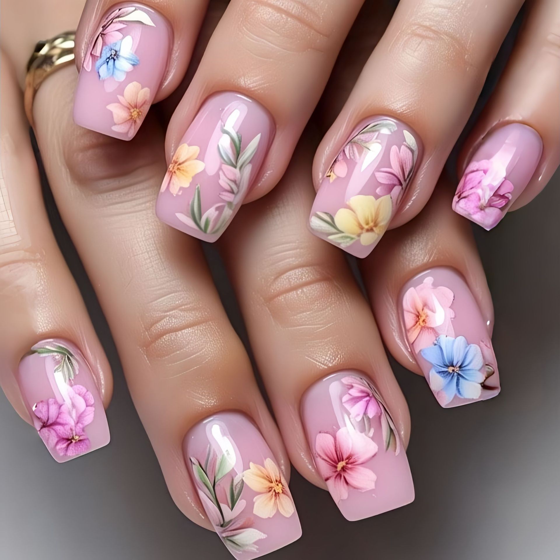 Press On Nail Set - Medium fake nails for women gilrs