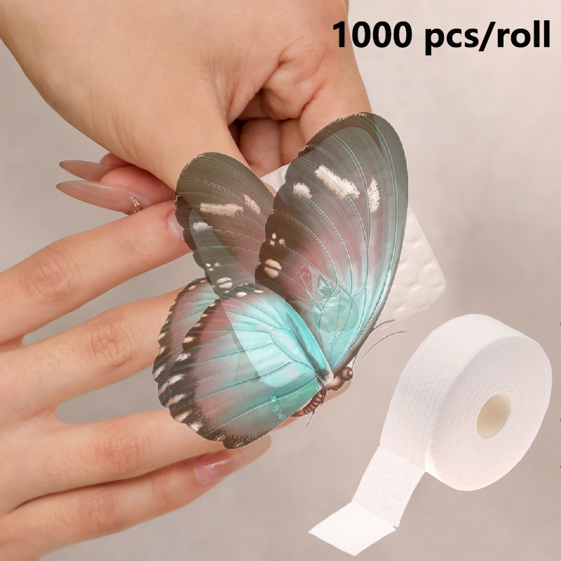 Nail Art Gel - 1000Pcs/Roll Thin Nail Remover Cotton Disposable