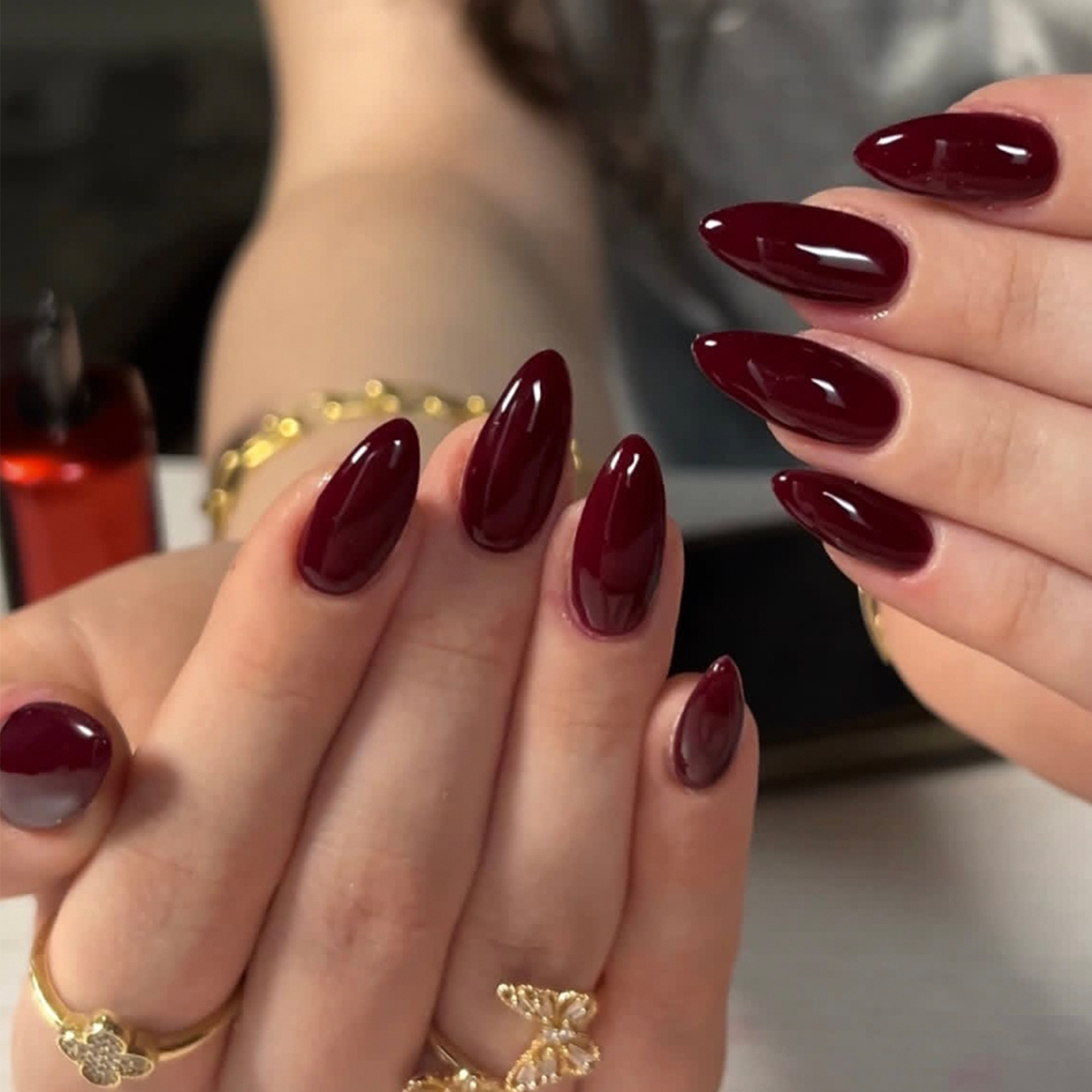 Nail Art Red - Nail Art Pure Color Wine Red