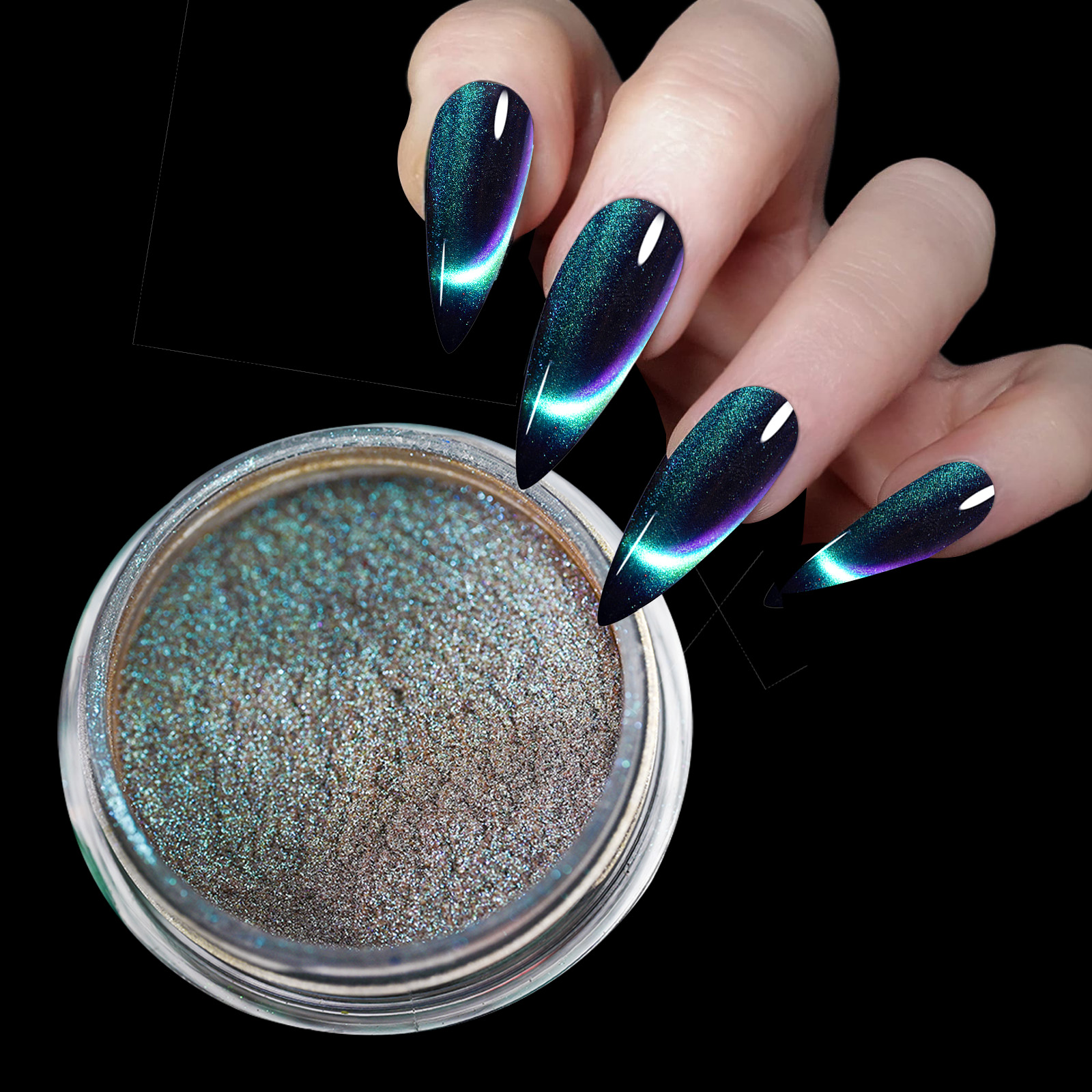Nail Glitter Chrome - 9D HD Cat Magnet Nail Powder