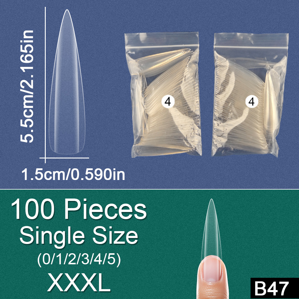 Nail Art Xl - B47 Refill Pack XXXL Clear Long