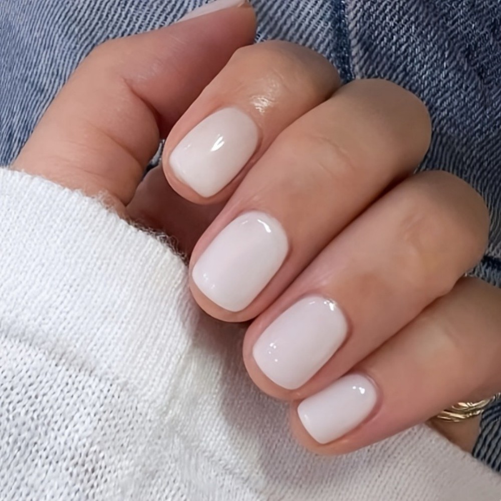 Press On Nail Set - 24PCS Milky White Press on Nails