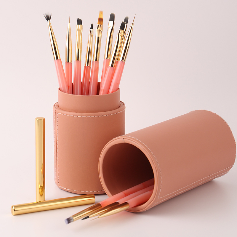 12Pcs Pink Inlaid Jade Handle  - Nail Art Pink Soft recensione e prezzo