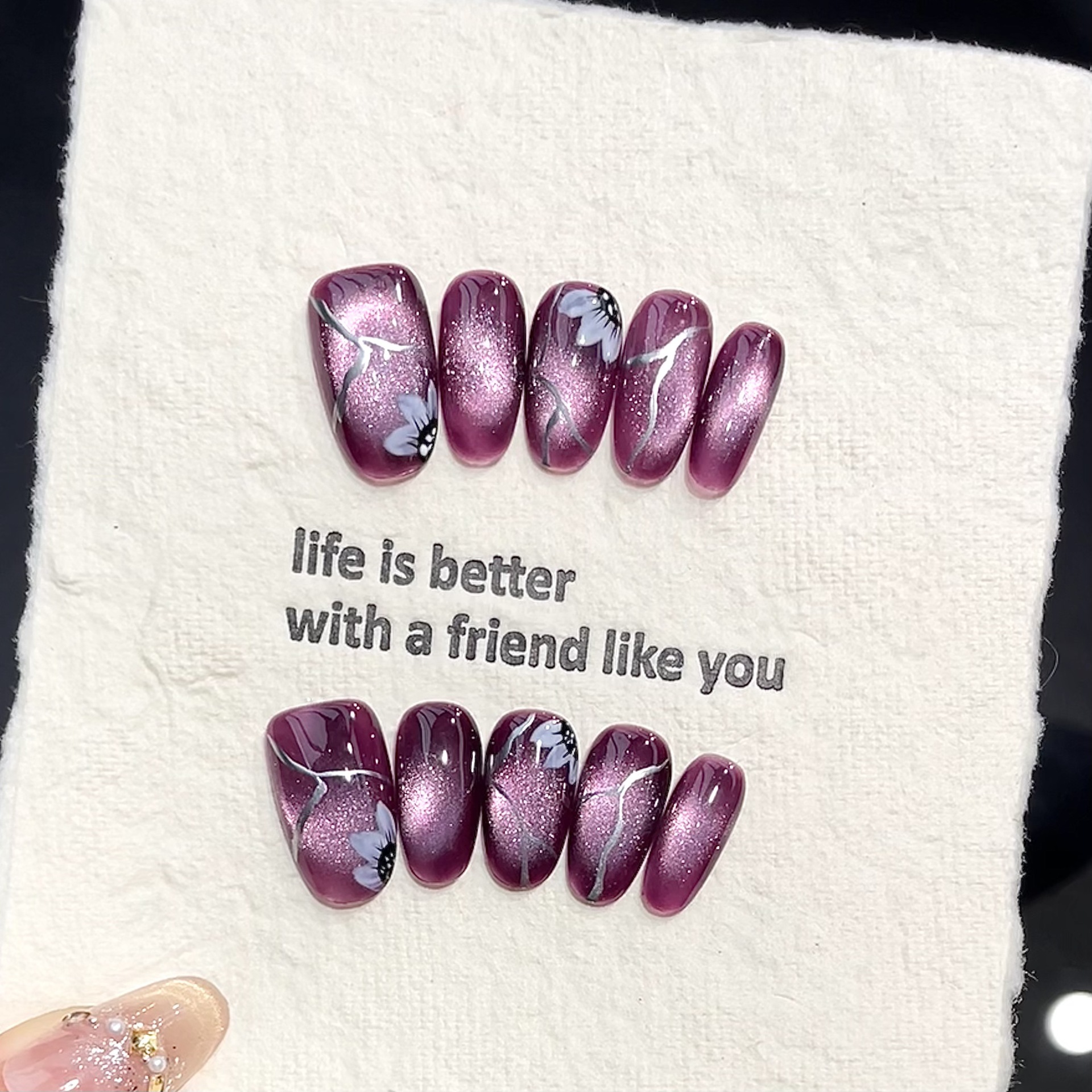 10pcs Handmade Pressed Oval Na - Nail Art Oval recensione e prezzo