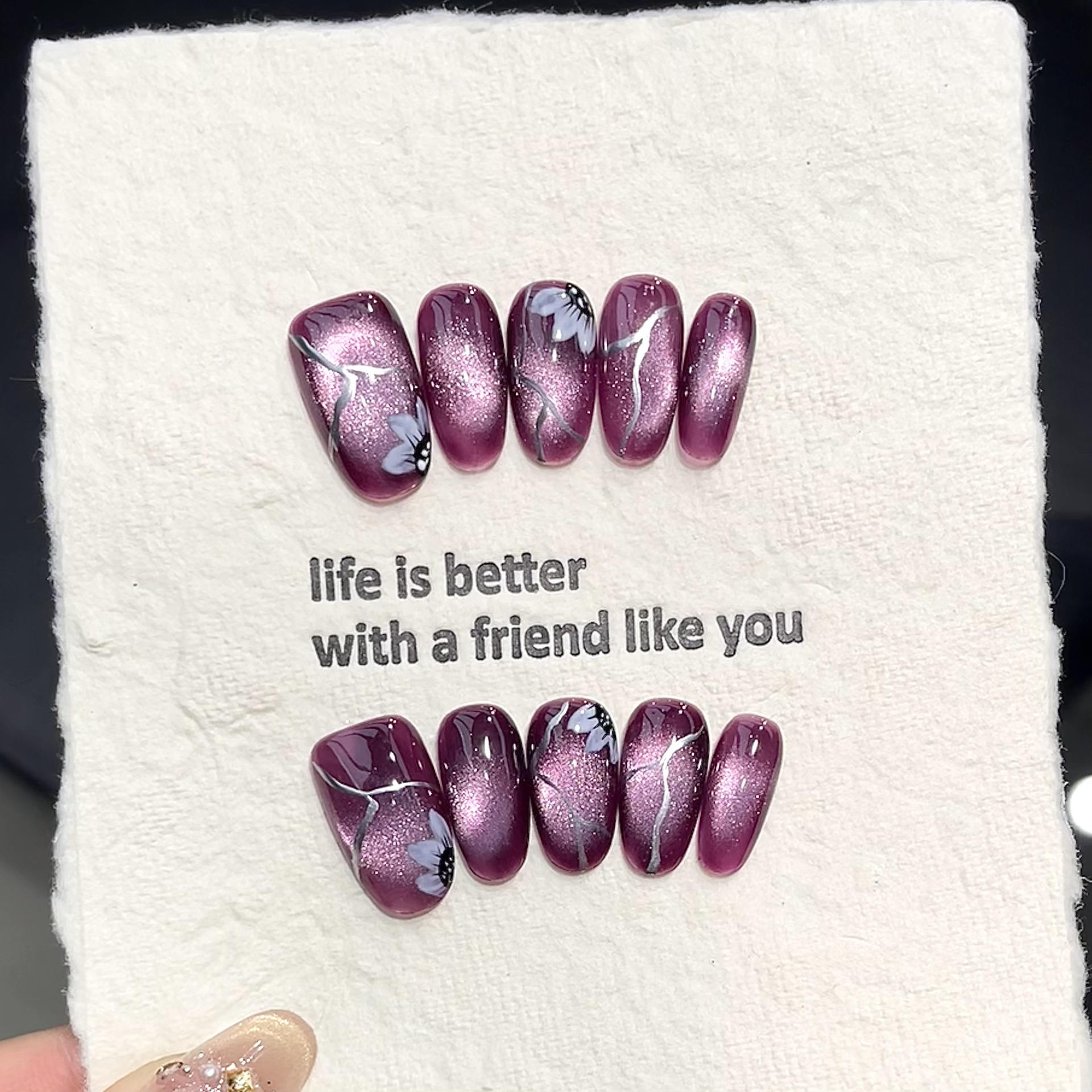 10pcs Handmade Pressed Oval Na - Nail Art Oval recensione e prezzo
