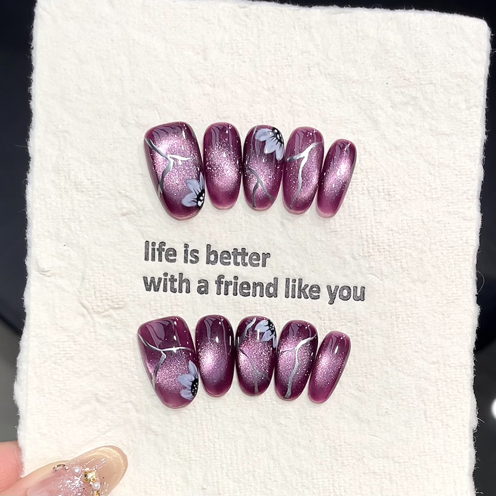 10pcs Handmade Pressed Oval Na - Nail Art Oval recensione e prezzo