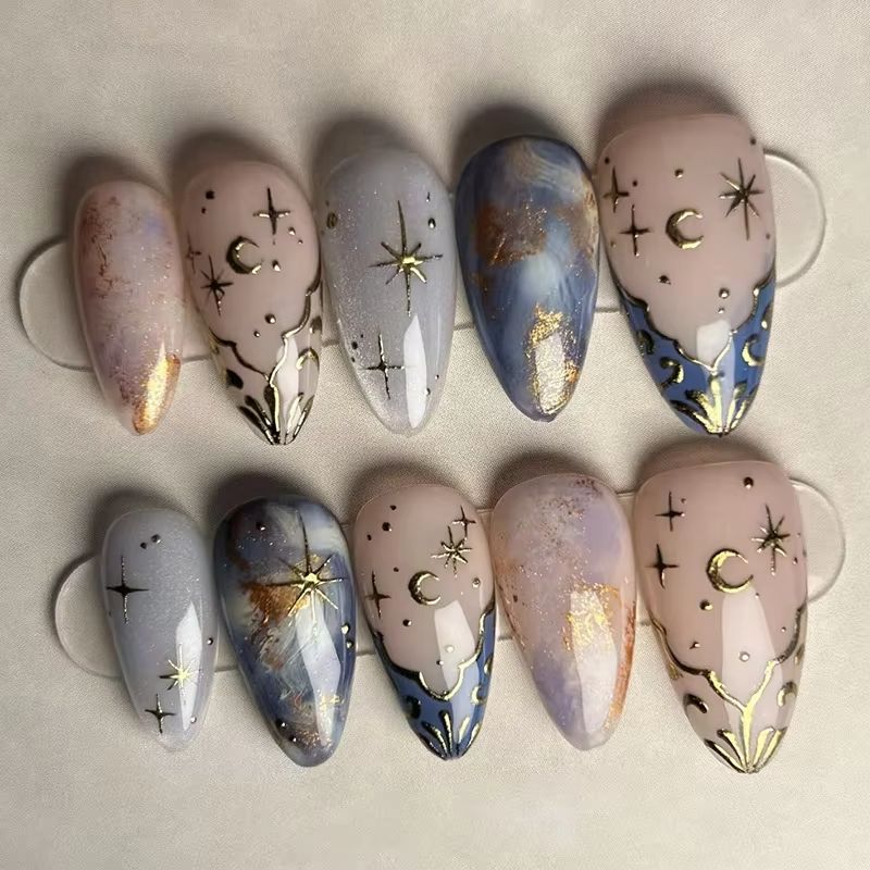 24Pcs Short Almond Nails Set F - Nail Art French recensione e prezzo