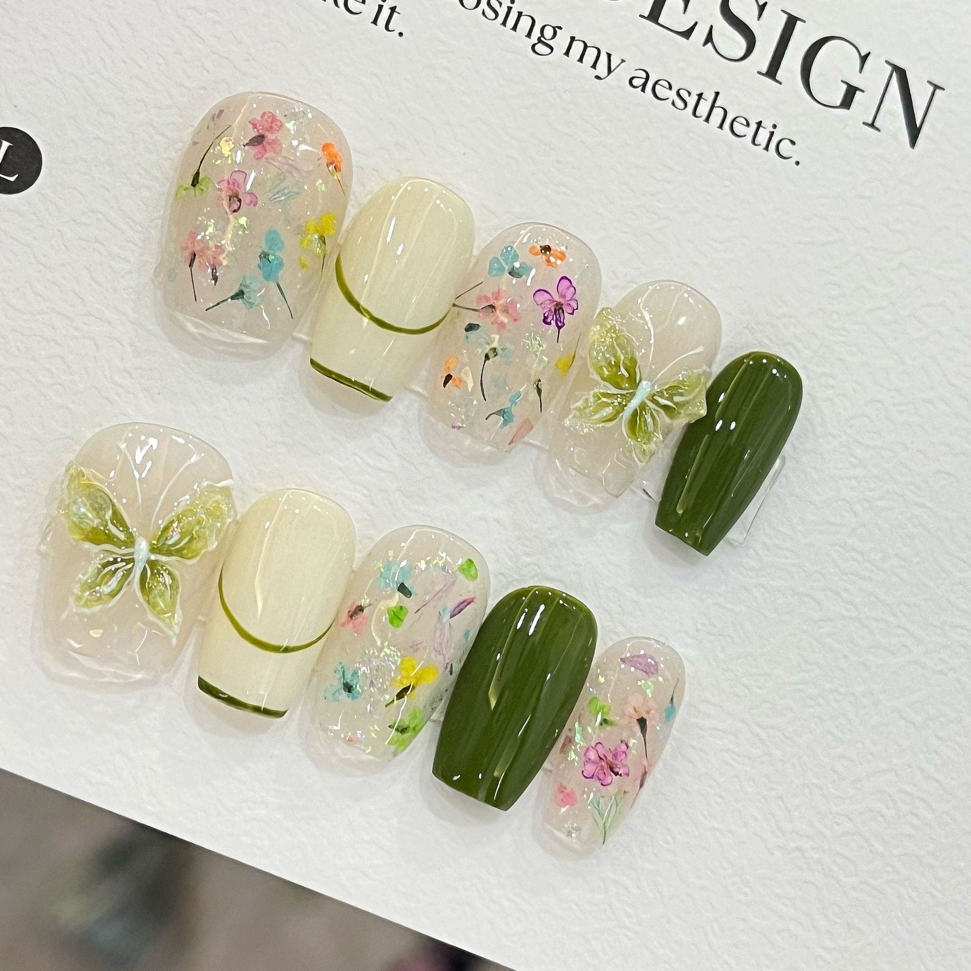 10pcs Butterfly Flower Fake Na - Nail Art French recensione e prezzo