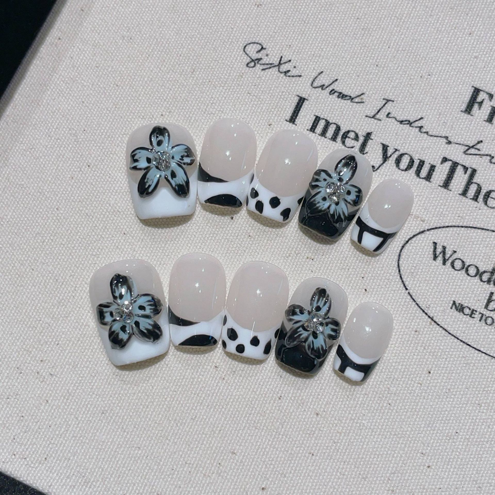 10pcs Butterfly Flower Fake Na - Nail Art French recensione e prezzo