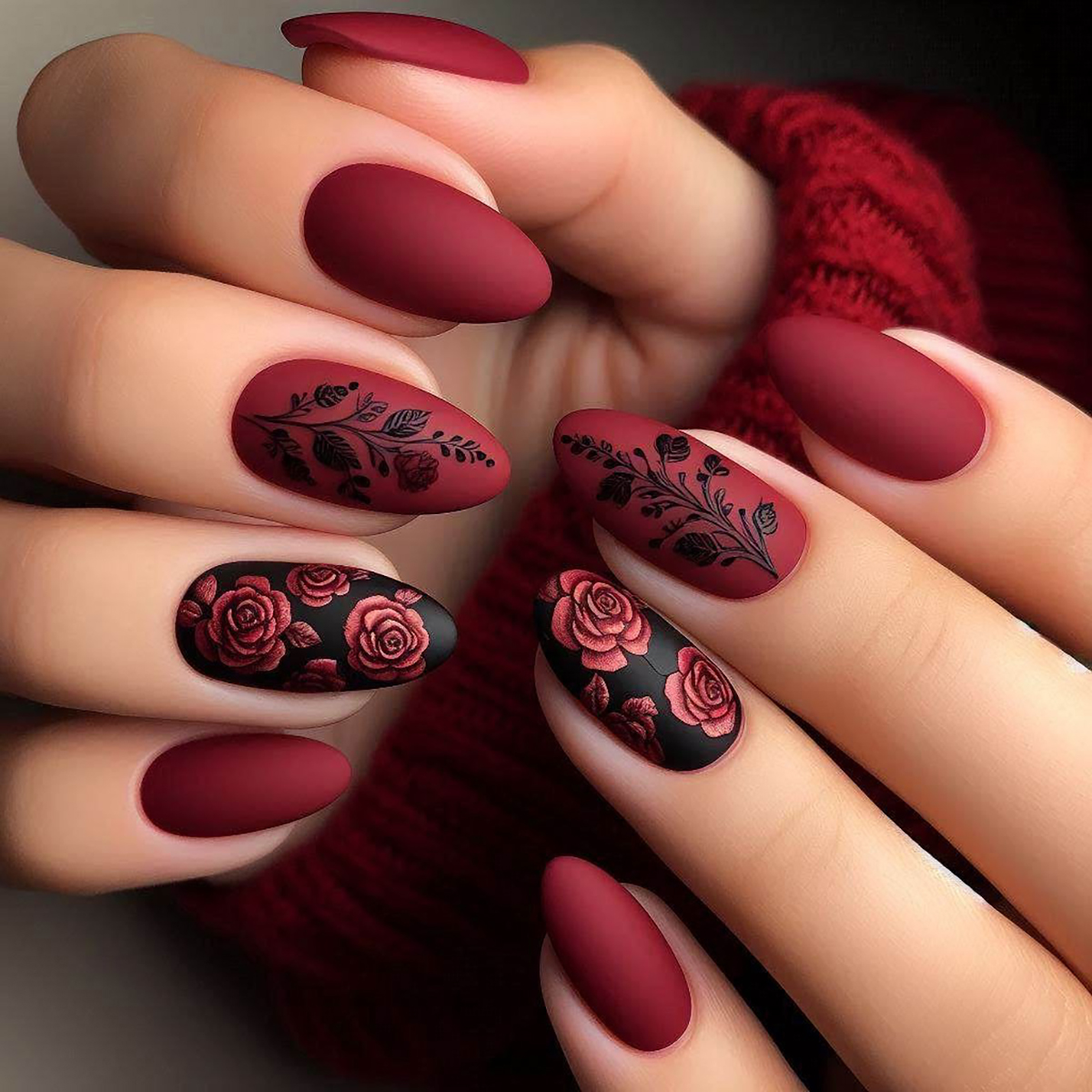 24 pieces of long almond-shape - Nail Art Red recensione e prezzo