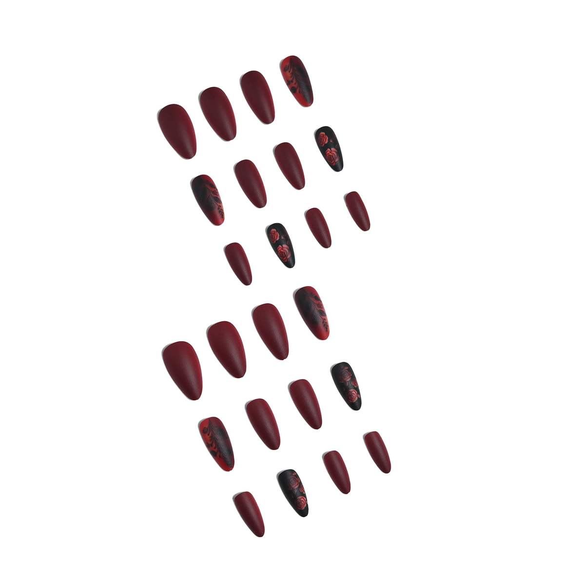 24 pieces of long almond-shape - Nail Art Red recensione e prezzo