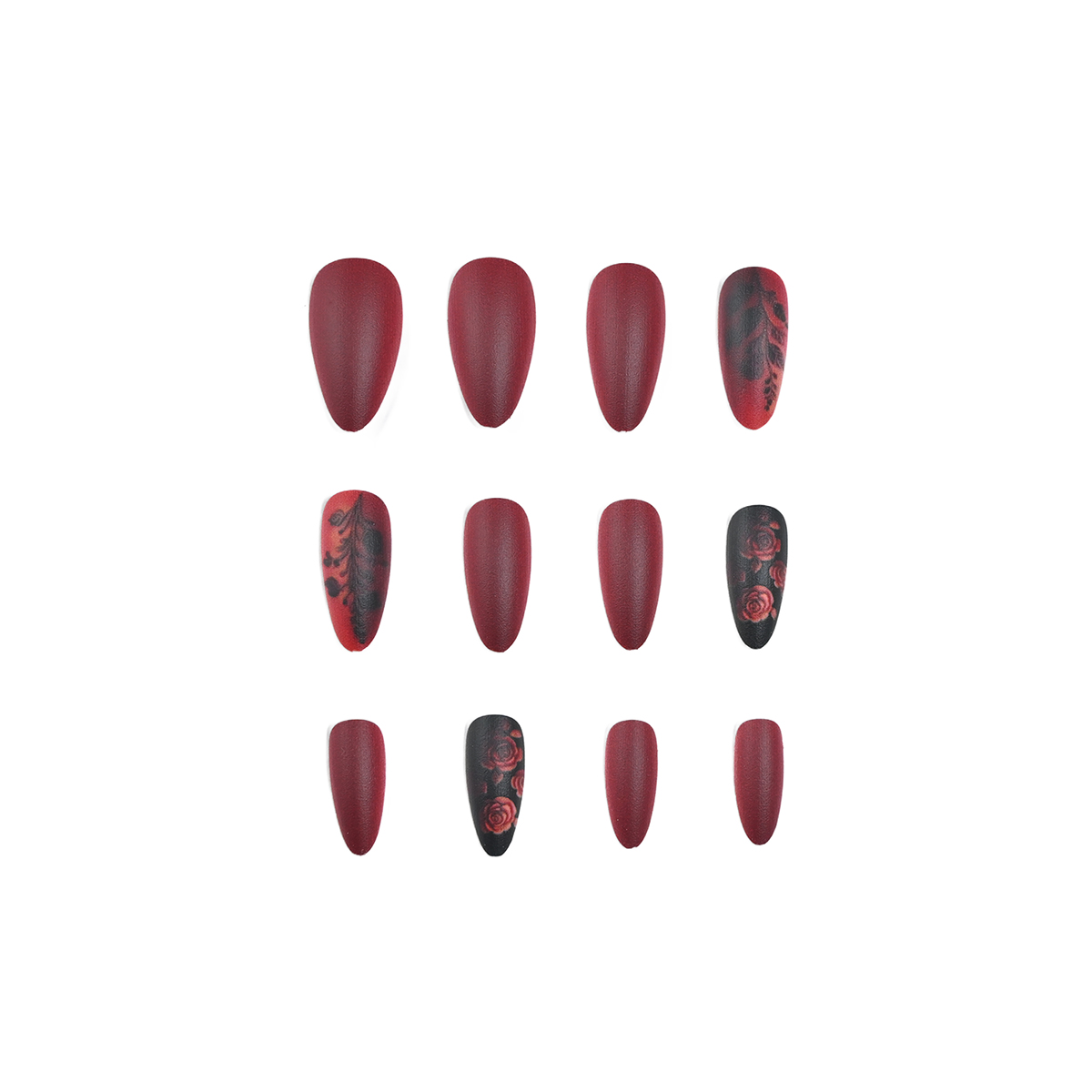 24 pieces of long almond-shape - Nail Art Red recensione e prezzo