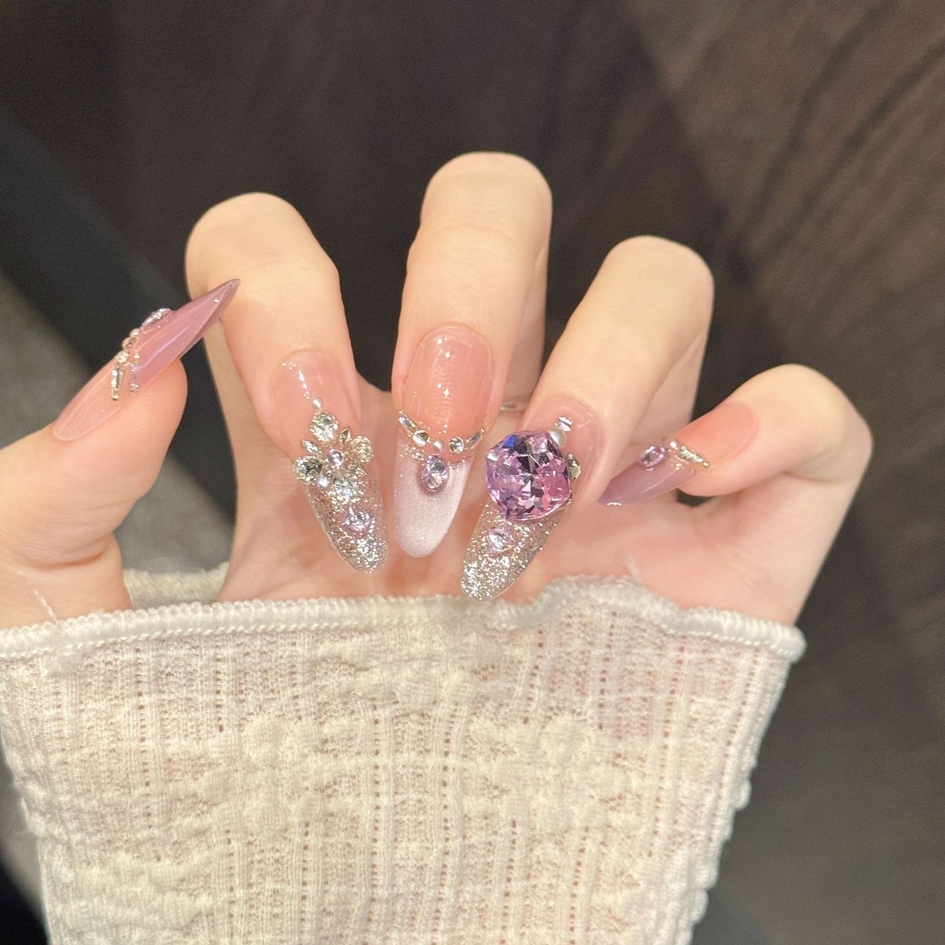 10pcs Pure Hand Pressed Coffin - Nail Art Oval recensione e prezzo