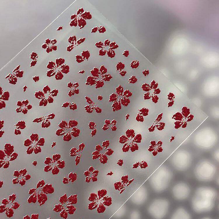 3D Relief Dried Flower Five Pe - Nail Art Red recensione e prezzo
