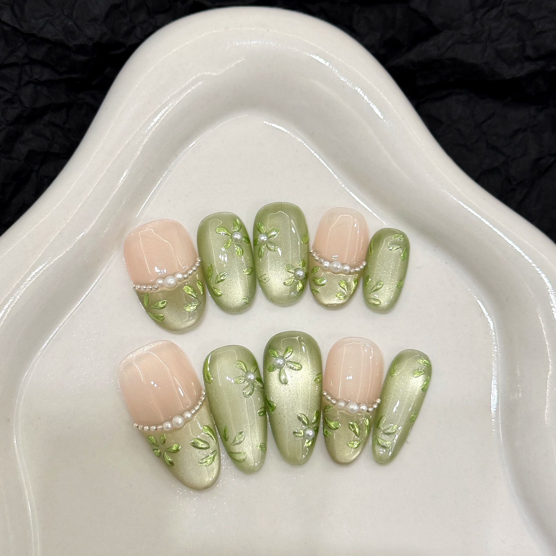 10pcs Handmade Press on Nails  - Nail Art Oval recensione e prezzo