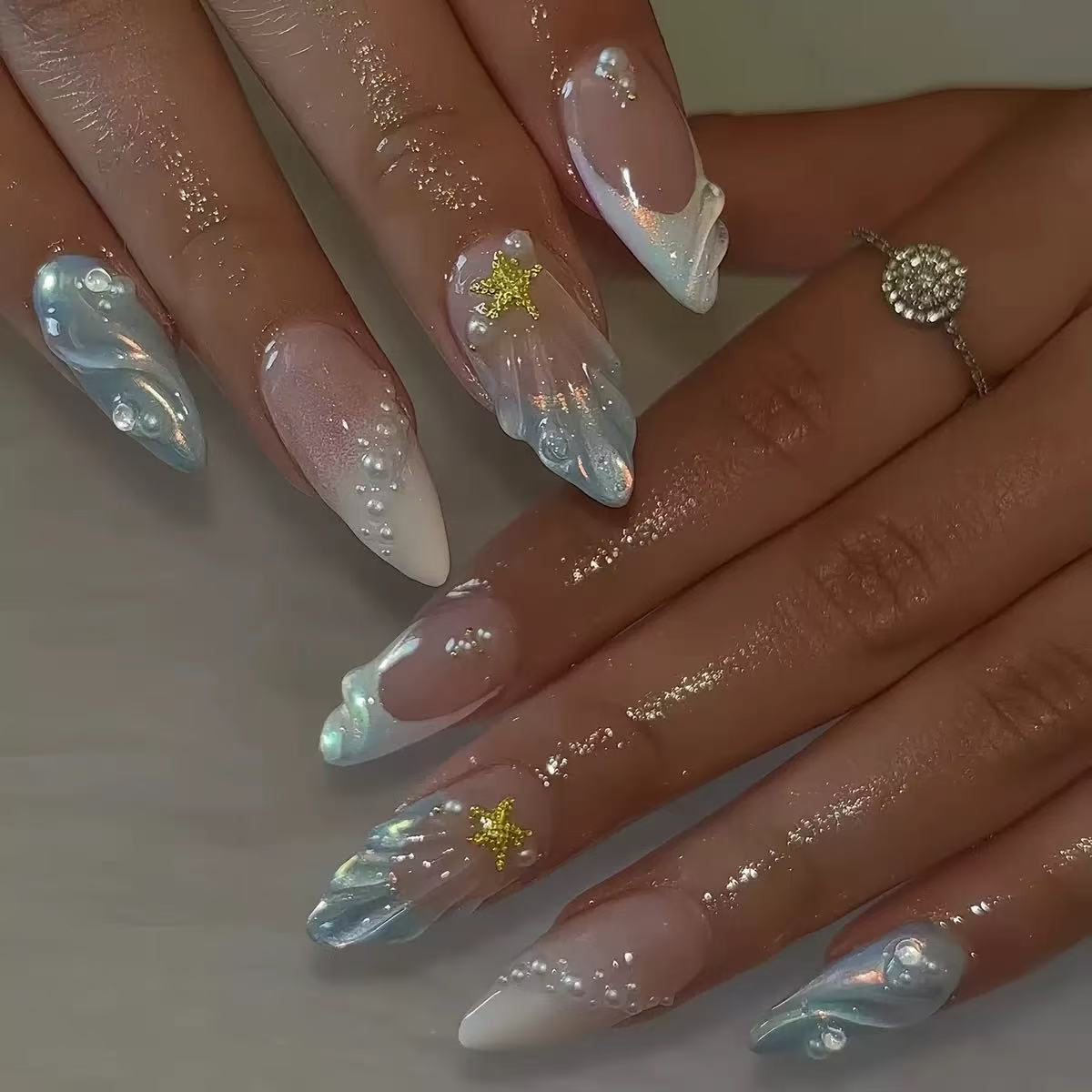 24pcs Short Oval 3D Gel Nail S - Nail Art French recensione e prezzo