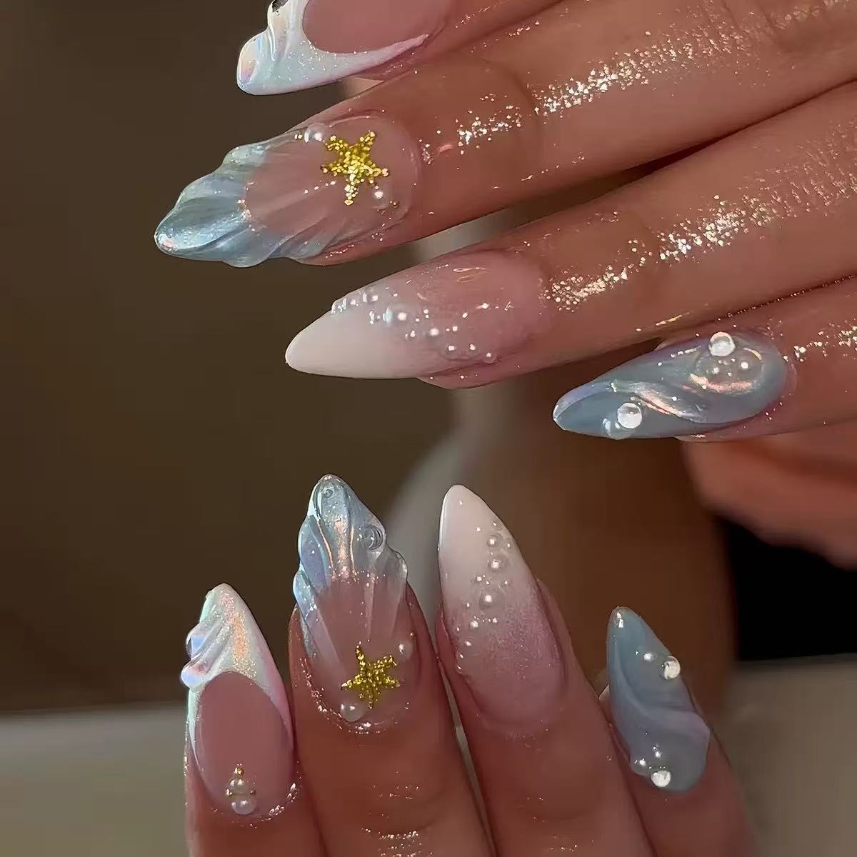 24pcs Short Oval 3D Gel Nail S - Nail Art French recensione e prezzo