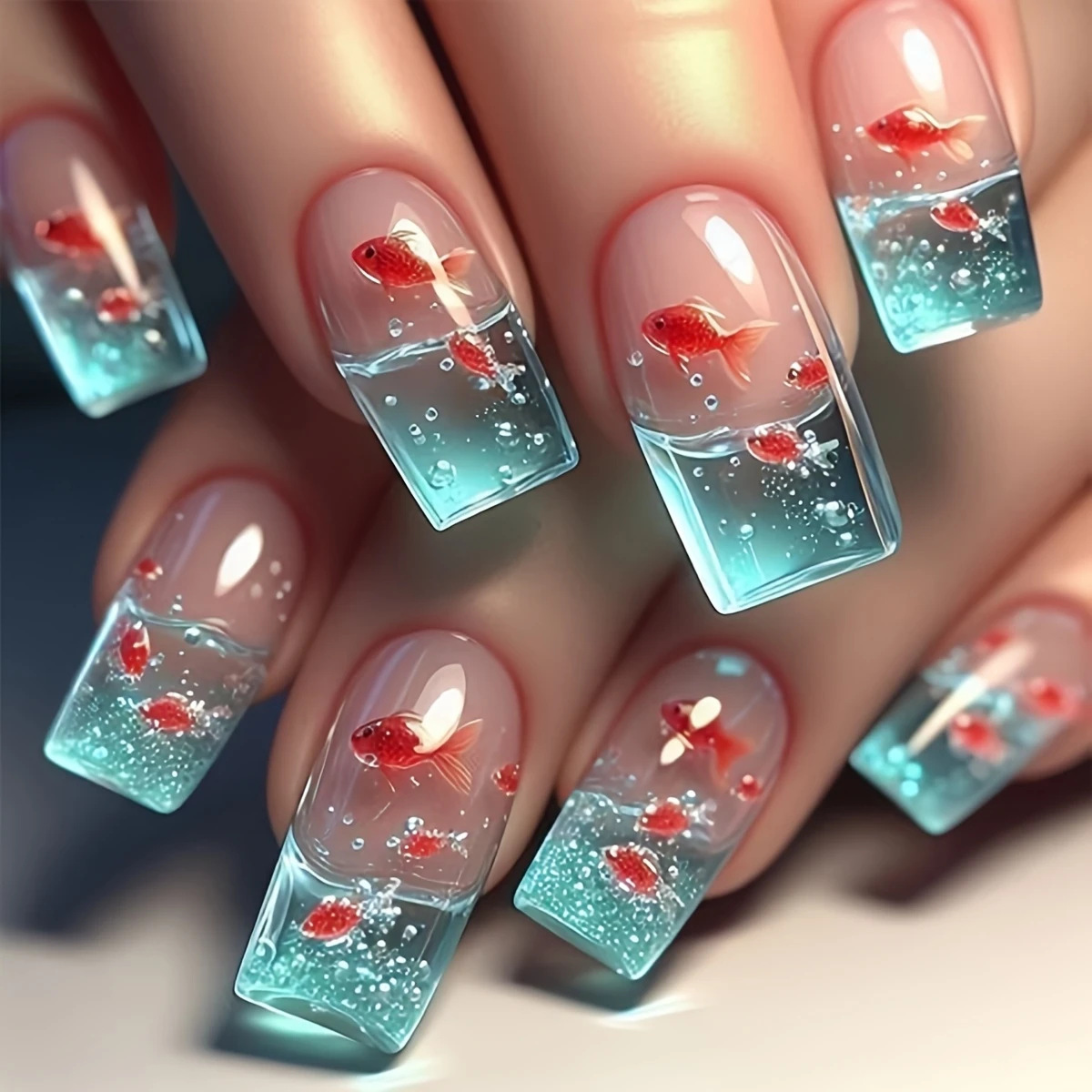 Medium long Square fake nails  - Nail Art Red recensione e prezzo