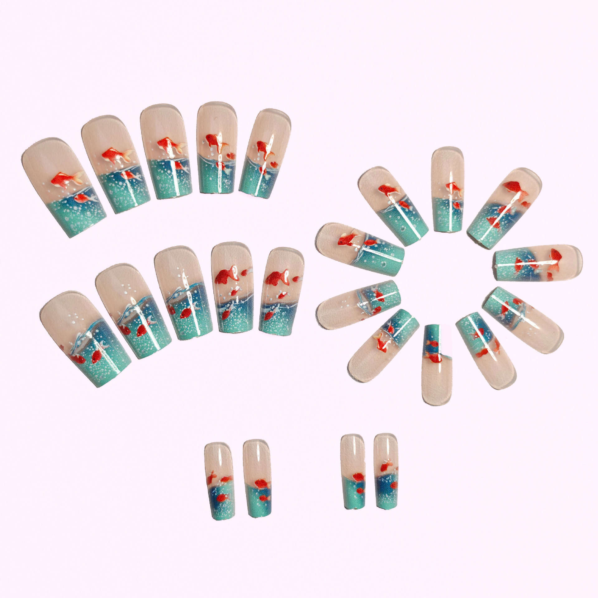 Medium long Square fake nails  - Nail Art Red recensione e prezzo