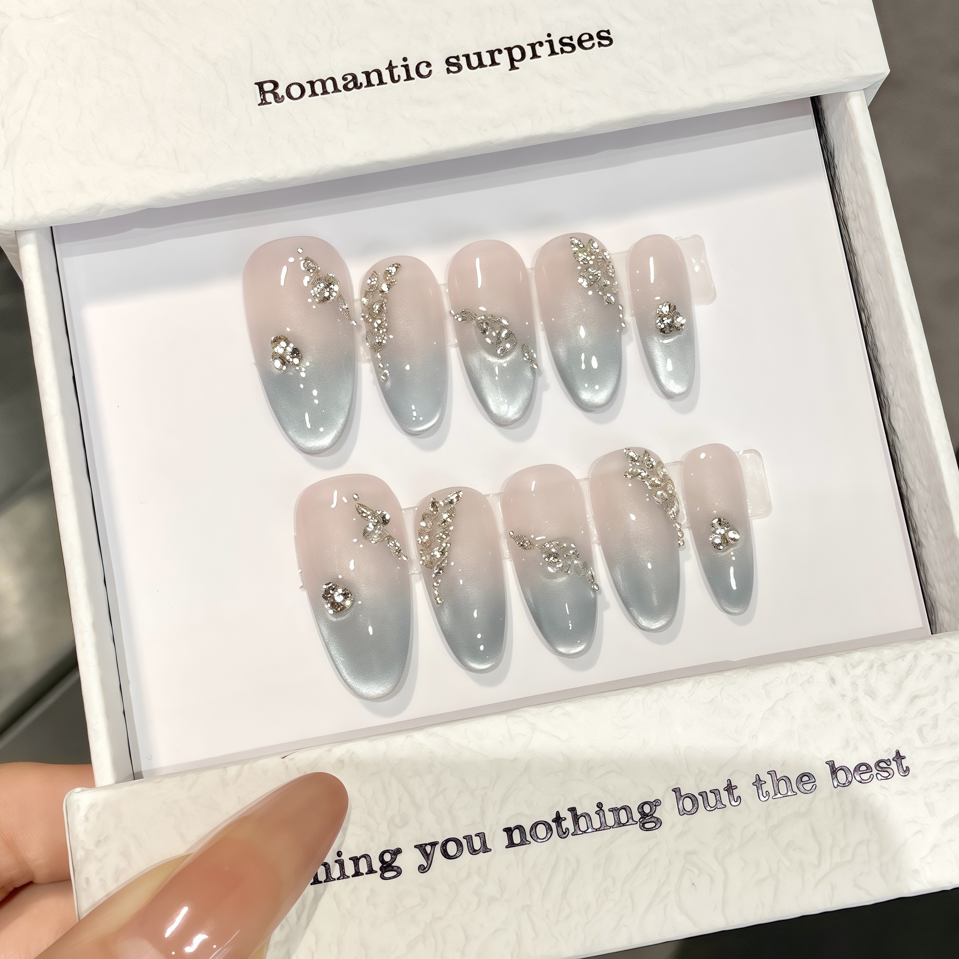 10pcs Pure Hand Pressed Medium - Nail Art Oval recensione e prezzo
