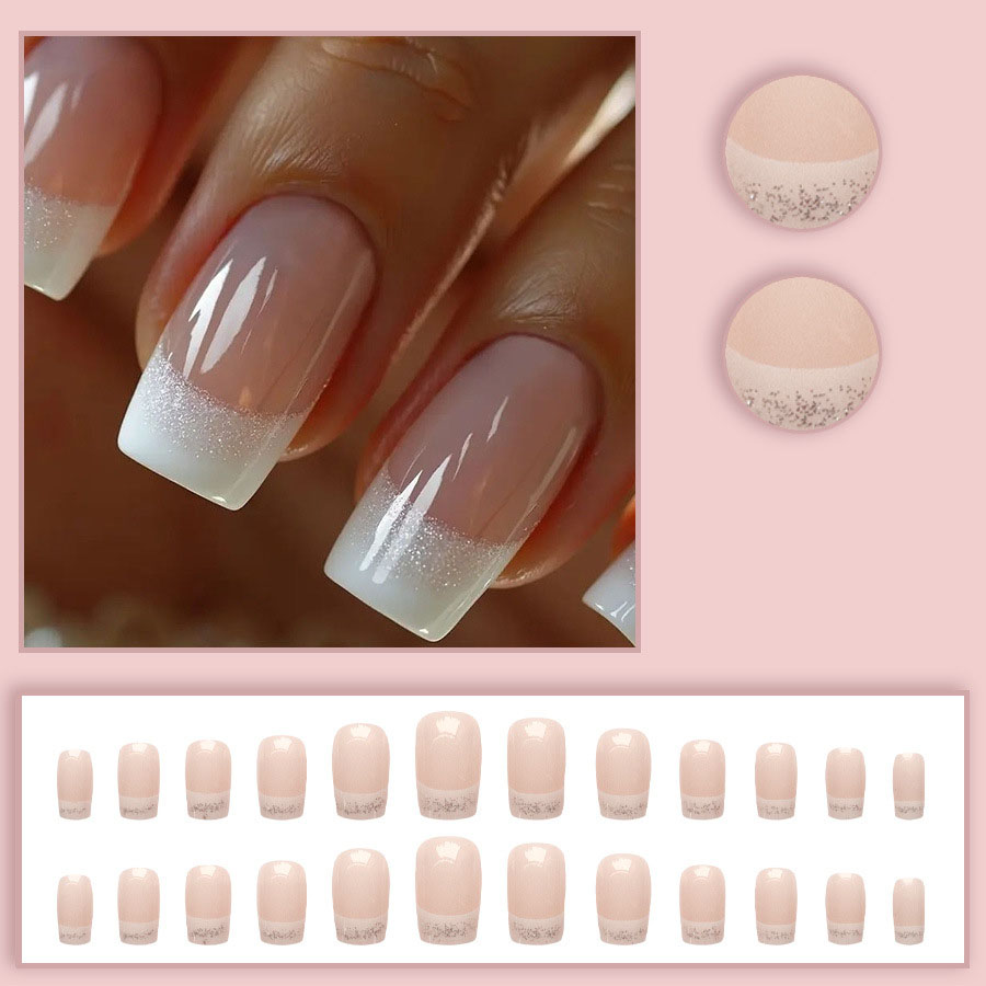 24pcs/set Medium Square fake n - Nail Art French Nails recensione e prezzo
