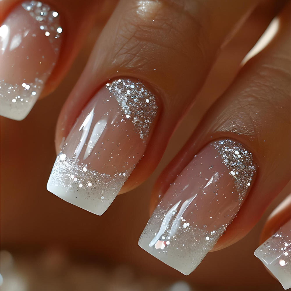24pcs/set Medium Square fake n - Nail Art French Nails recensione e prezzo