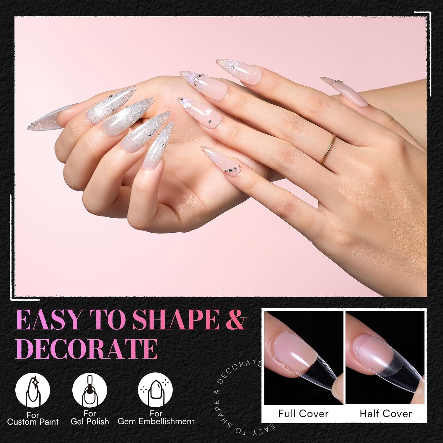 Makartt 500pcs Coffin False Na - Nail Art Xl recensione e prezzo