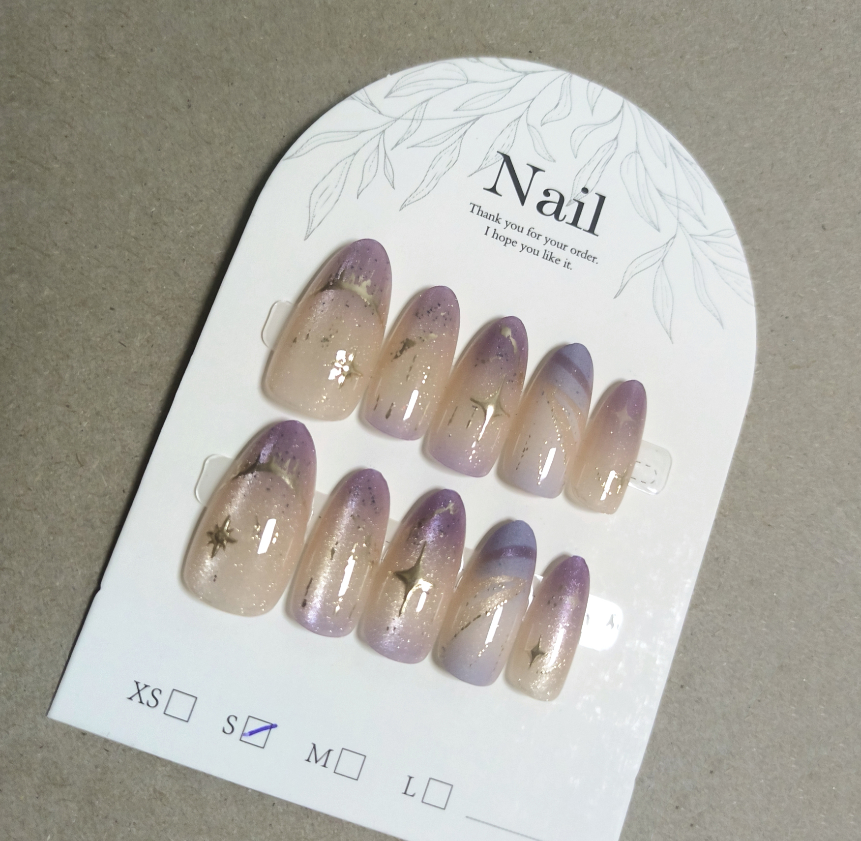 10pcs Cat Eye Purple False Nai - Nail Art Oval recensione e prezzo