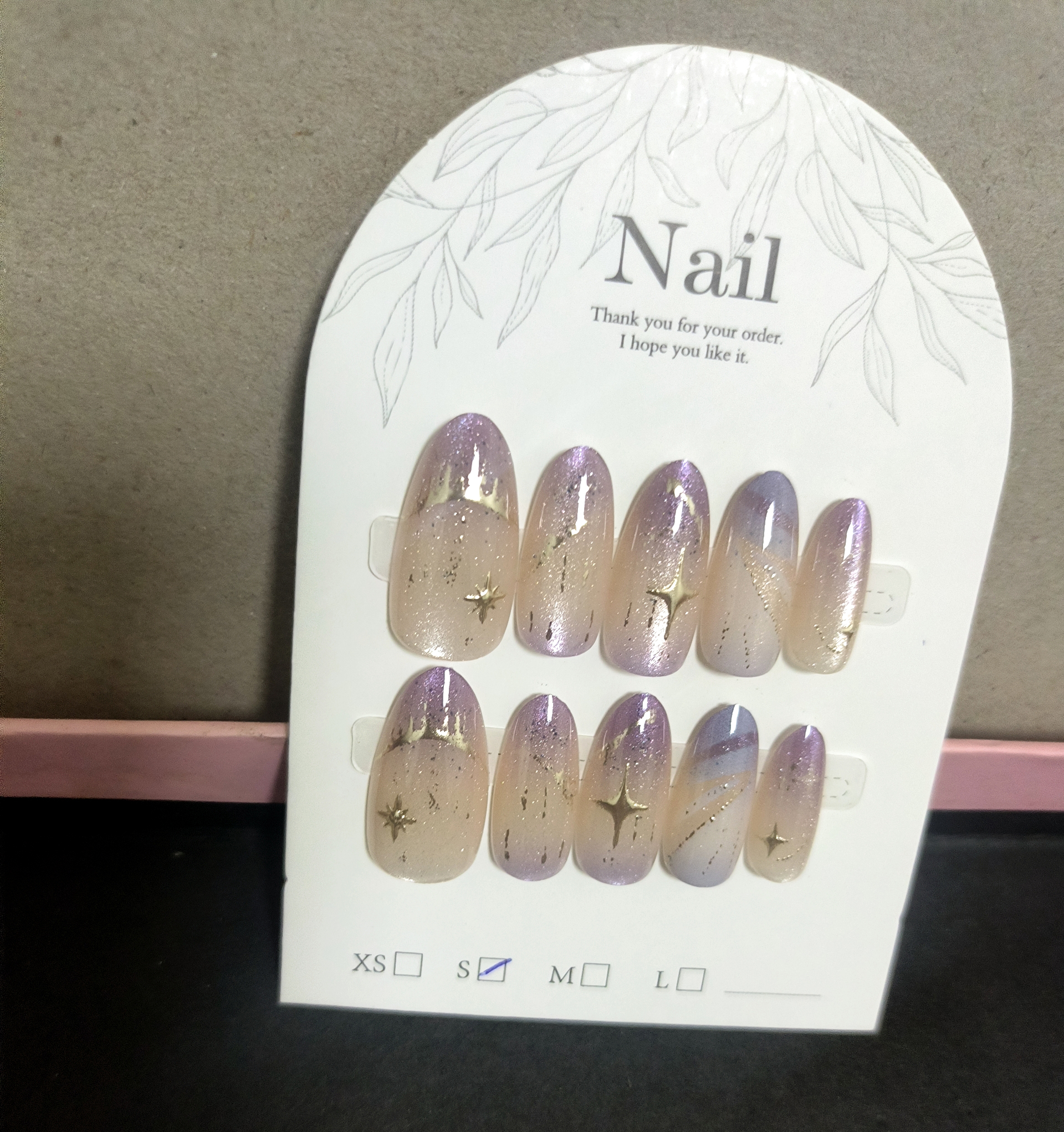 10pcs Cat Eye Purple False Nai - Nail Art Oval recensione e prezzo