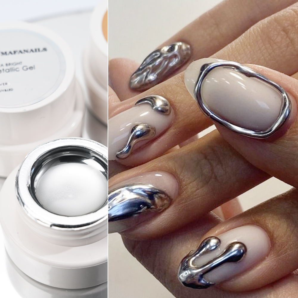 5ml Silver Gold Metallic Gel N - Nail Glitter Chrome recensione e prezzo