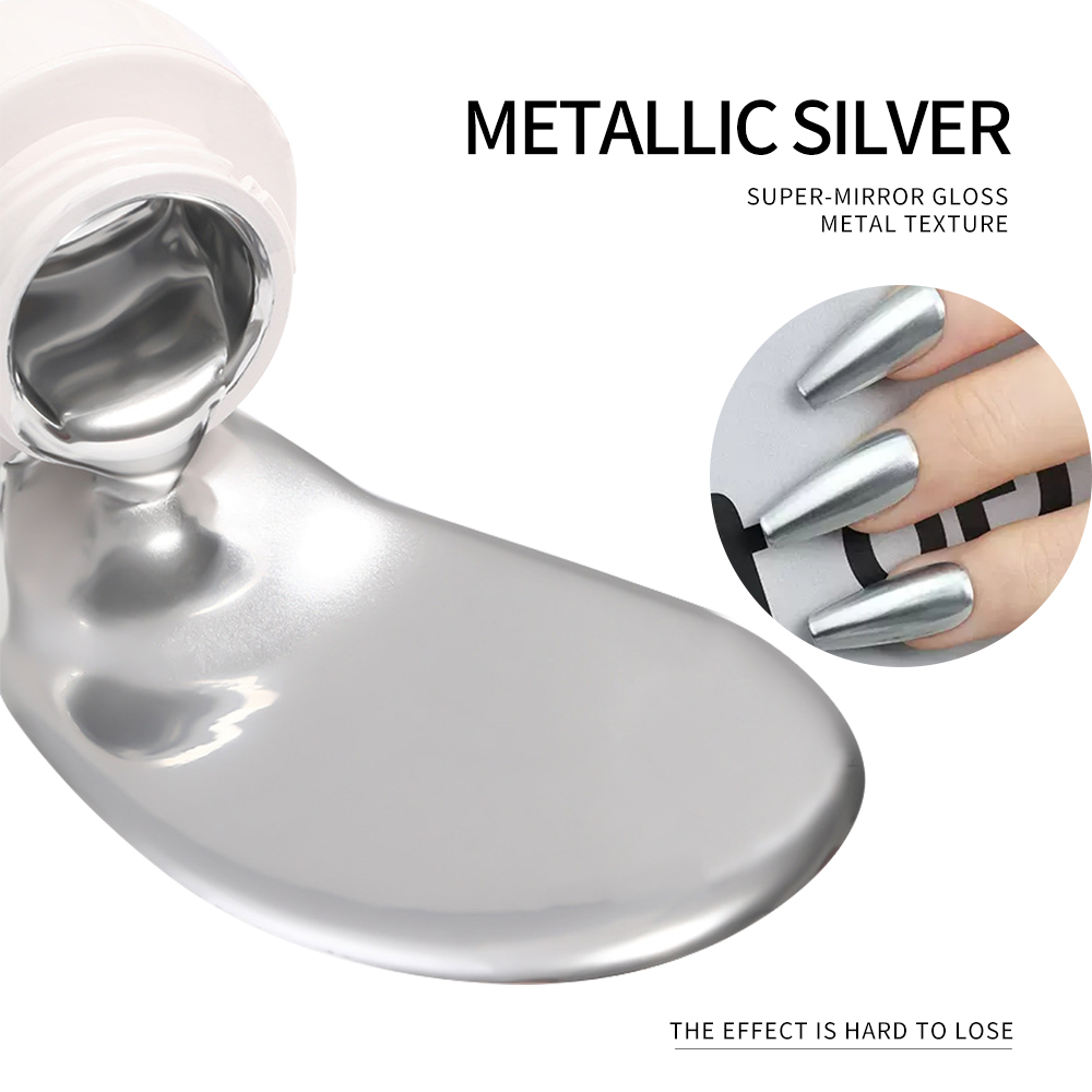 5ml Silver Gold Metallic Gel N - Nail Glitter Chrome recensione e prezzo