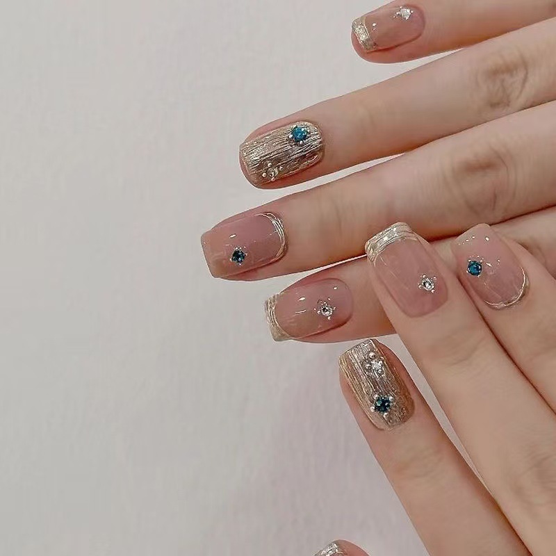 10Pcs Short Square French Hand - Nail Art French recensione e prezzo