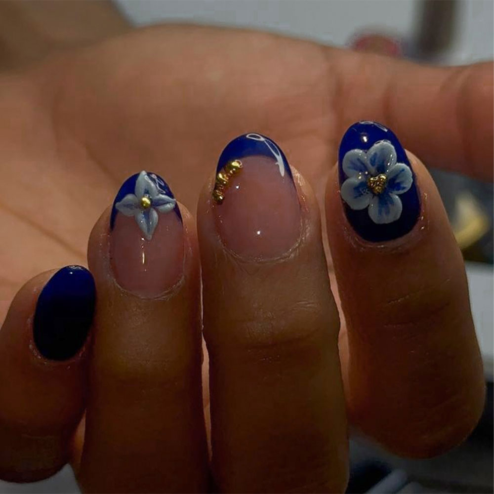 24pcs Short Oval 3D Gel Nail S - Nail Art French recensione e prezzo