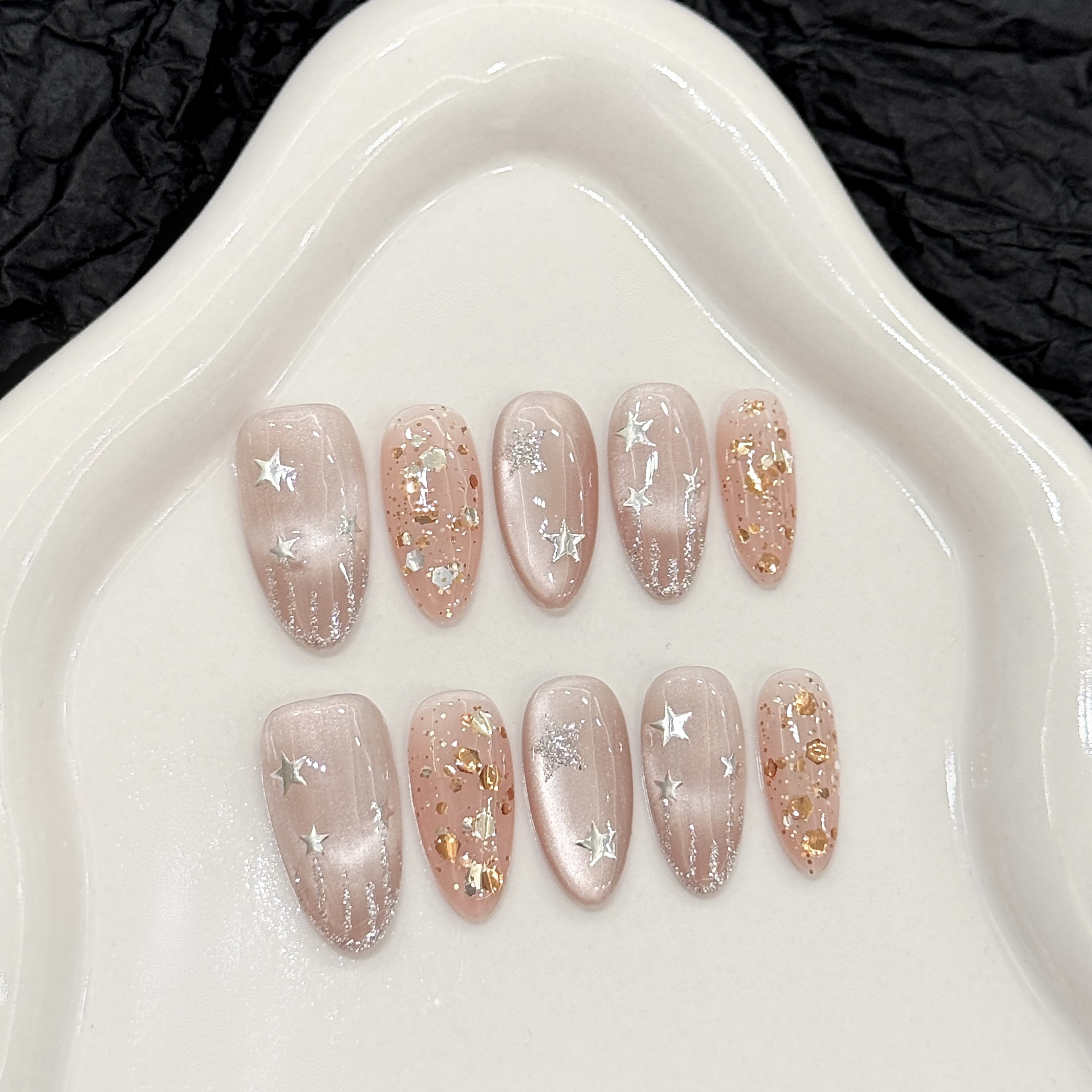10pcs Pure Hand Pressed Medium - Nail Art Oval recensione e prezzo