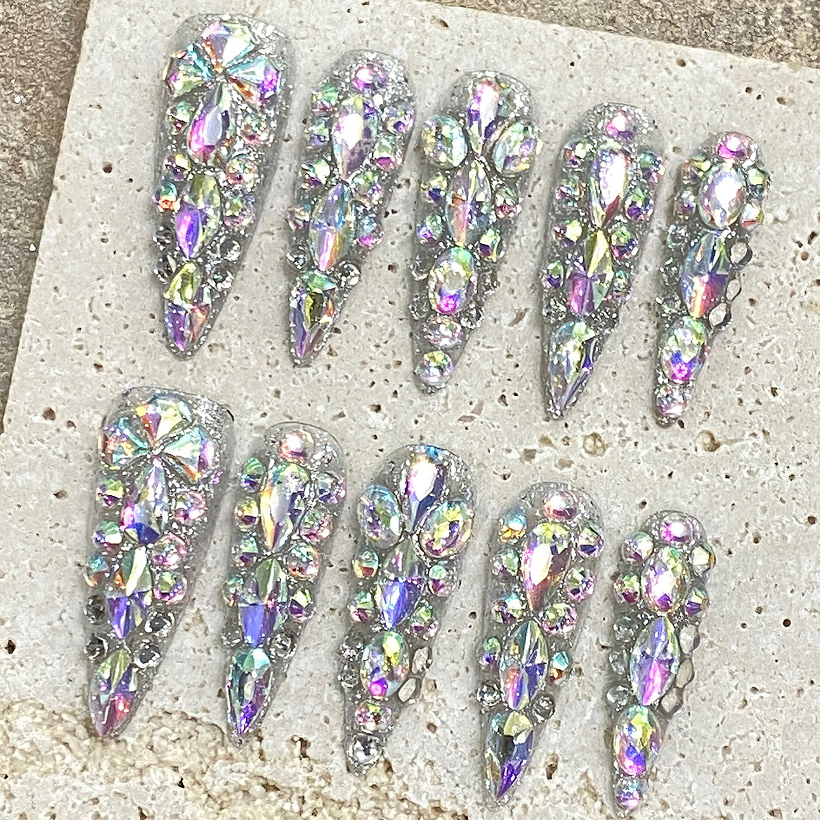 10pcs Handmade Press On Nails  - Nail Art French recensione e prezzo