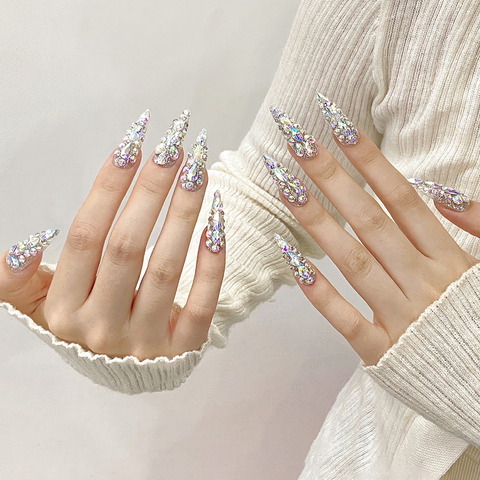 10pcs Handmade Press On Nails  - Nail Art French recensione e prezzo