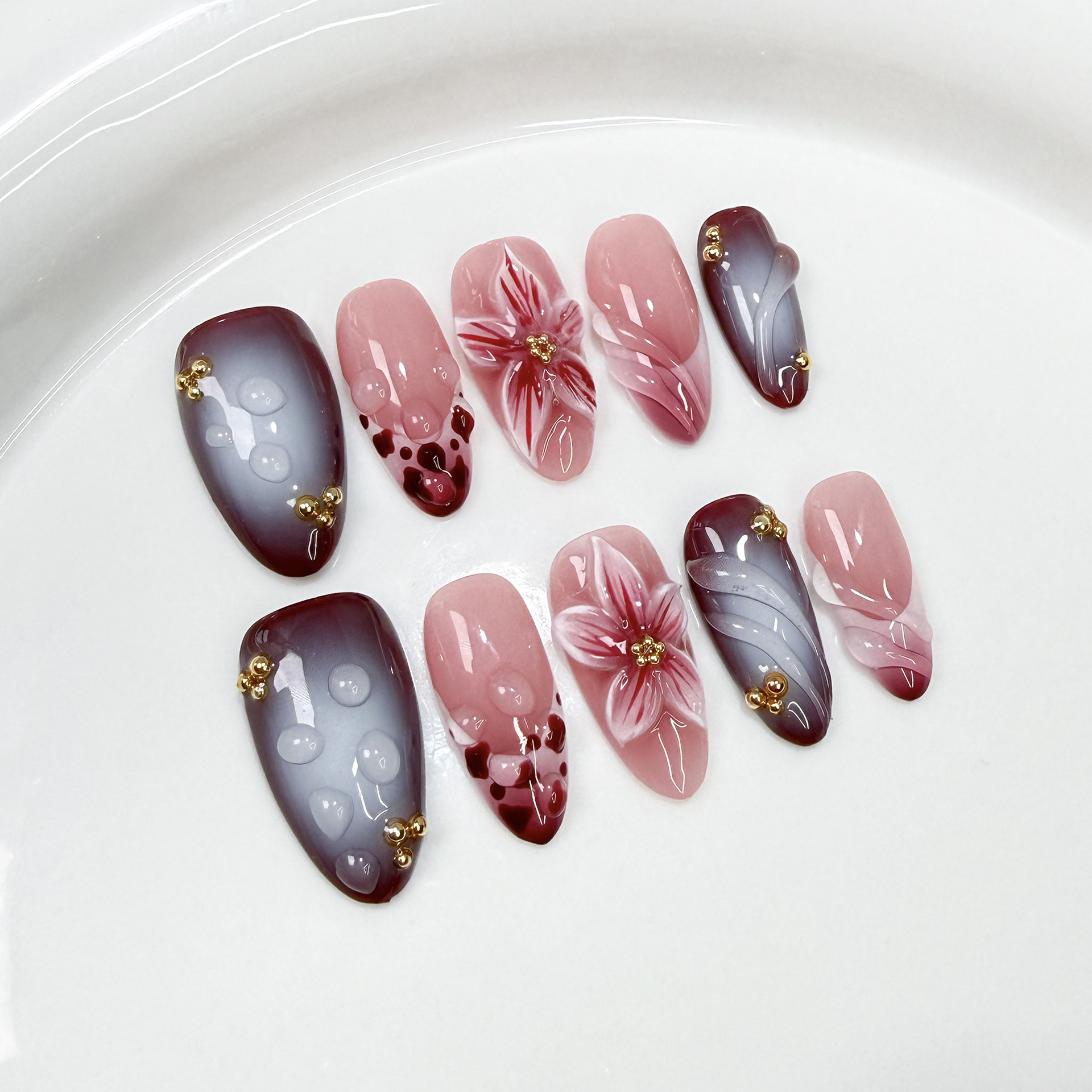 10Pcs Handmade Elegant French  - Nail Art French recensione e prezzo