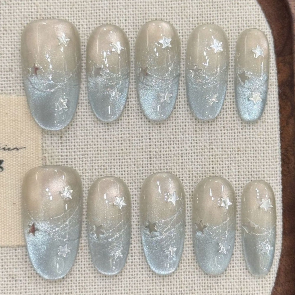 10pcs Cat's Eye Handmade Fake  - Nail Art Oval recensione e prezzo