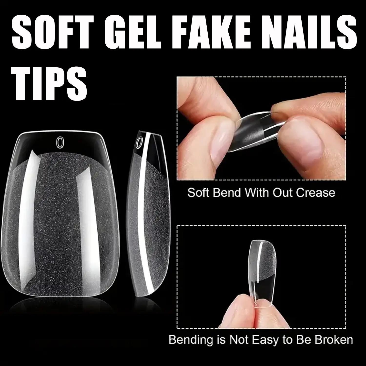 120Pcs Coffin Nail Tips, Half  - Nail Art Xl recensione e prezzo