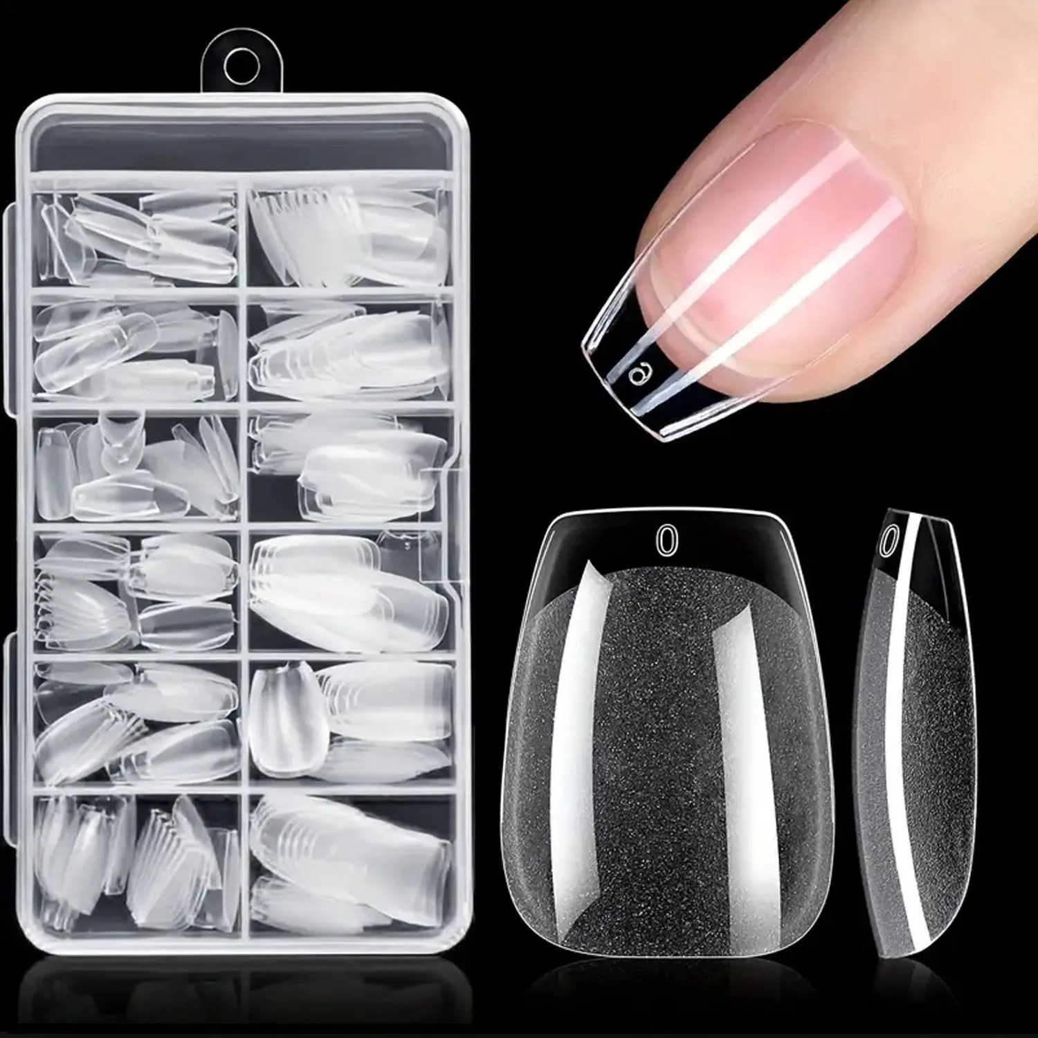 120Pcs Coffin Nail Tips, Half  - Nail Art Xl recensione e prezzo