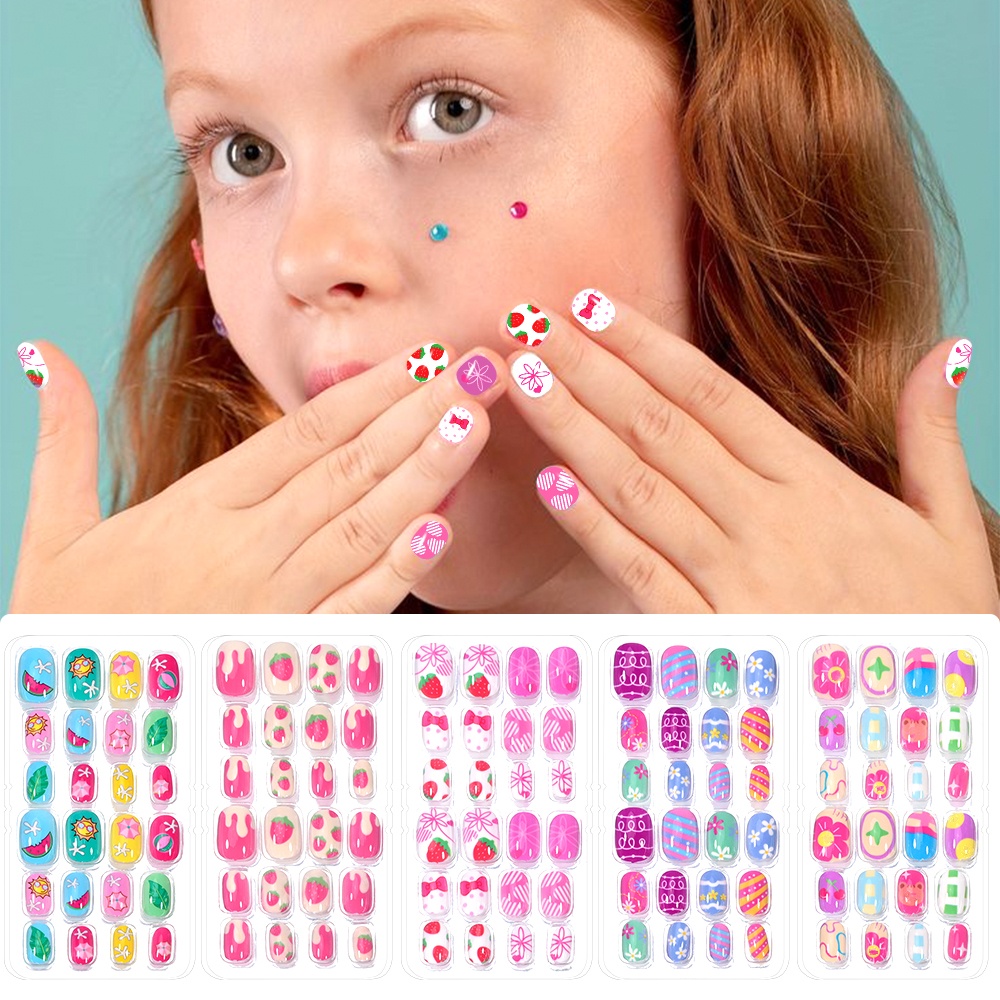 120-Piece 5-Set Candy Kids Pre - Press On Nail Set recensione e prezzo