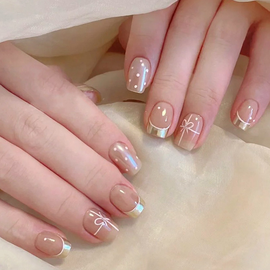 Short Square fake nails for wo - Nail Art French recensione e prezzo