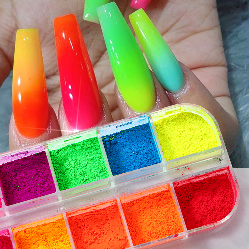 2 Box Neon Rainbow Nail Pigmen - Nail Glitter Chrome recensione e prezzo