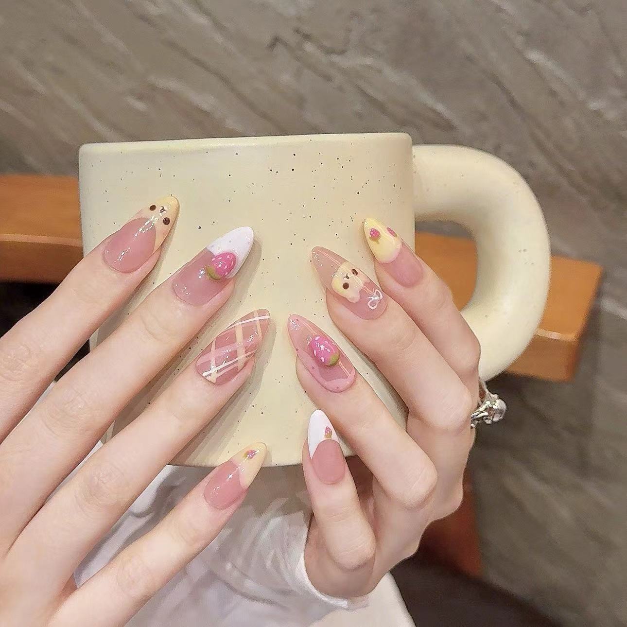 10pcs Pure Hand Pressed Medium - Nail Art Oval recensione e prezzo