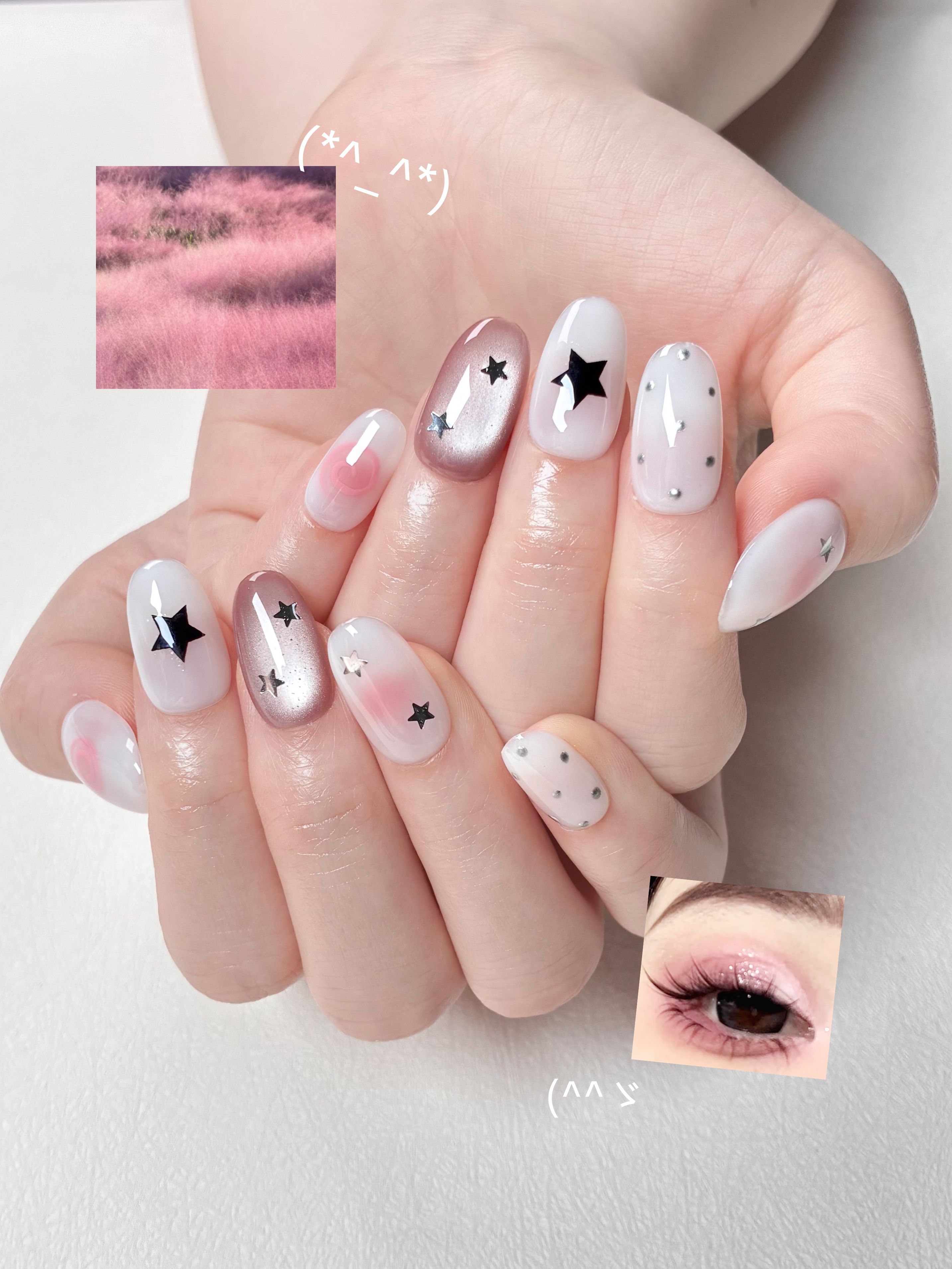 10pcs handmade pink press on n - Nail Art Oval recensione e prezzo
